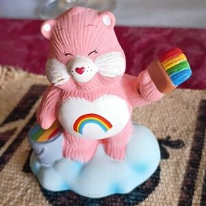 Cheerbear🌈Vintage 80's Care Bear 🐻 Porcelain Statue